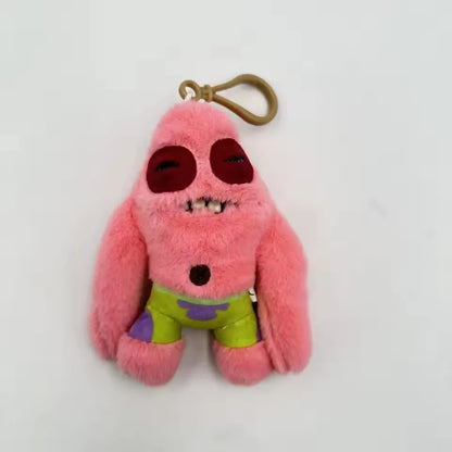 Fuggler Spongebob Squarepants Patrick Star Series Plush Toys Little Monsters Funny Ugly Monster Tooth Keychain Pendant Hot Gifts