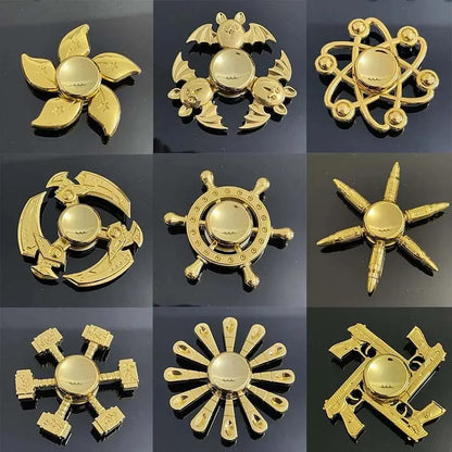 Gold Fingertip Gyro Toys(10) Creativity Hand Spinner Zinc Alloy Metal Fidget King of Glory Weapon Series Kids Stress Funny Toys