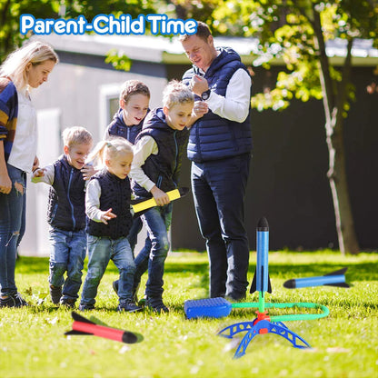 Kids Toy Rocket Launcher Foot Pump Soaring Rocket Toys Child Foam Rocket & Jump Air Launch Pad Outdoor Sport Games For Children